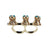 Three Monkeys Two-Finger Ring