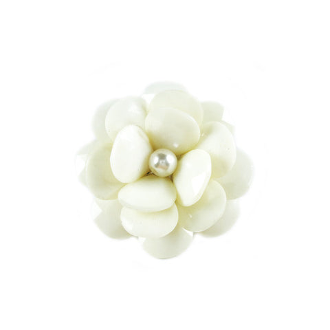 Milky Camellia Supersize Ring