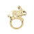 Golden Rabbit 3D Ring