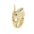 Golden Rabbit 3D Ring